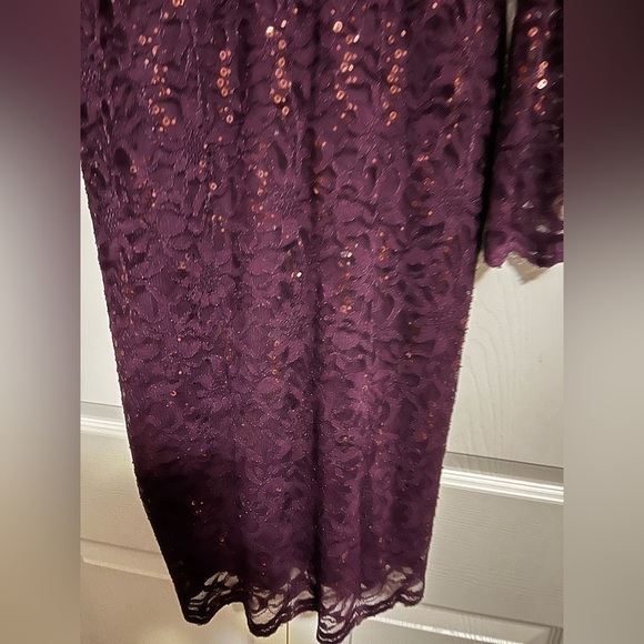 Purple Lace and Sequin Bodycon Dress - Picture 6 of 8